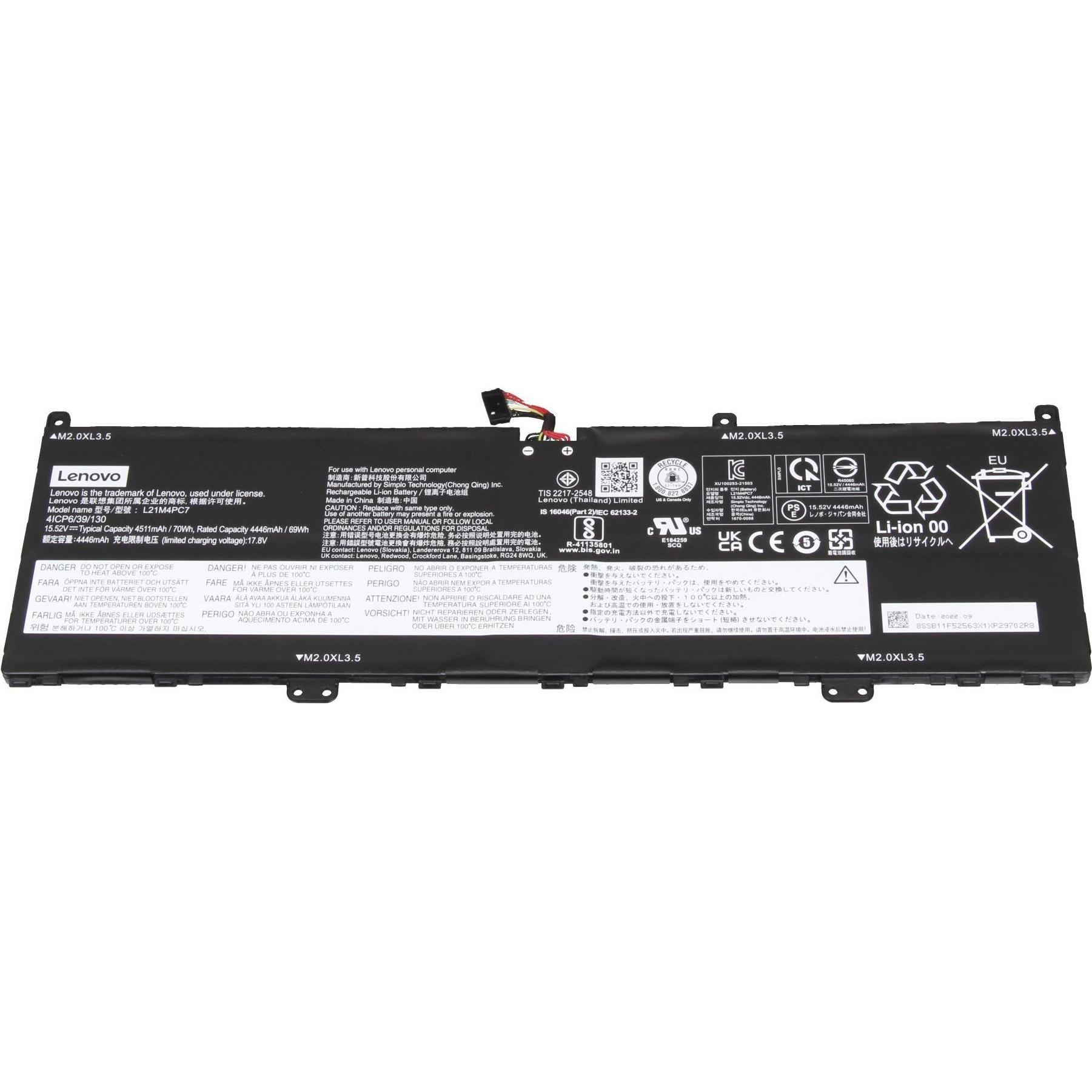 Lenovo L21C4PC4 (4 Zellen, 4515 mAh), Notebook Akku