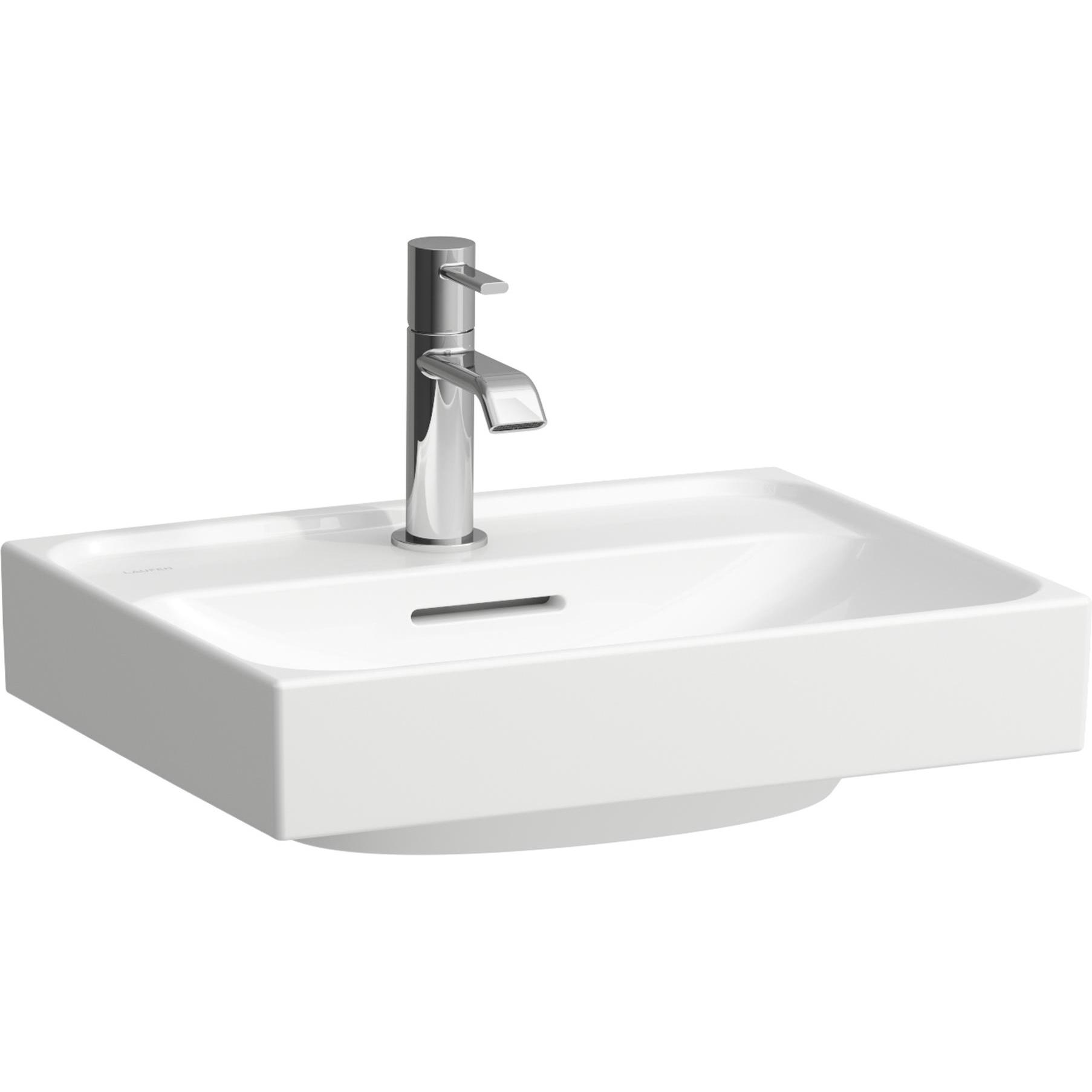 Laufen, Waschbecken, Meda Handwaschbecken, unterbaufähig, 450x350mm, 1 Hahnloch, mit Überlauf (350 mm, 450 mm)