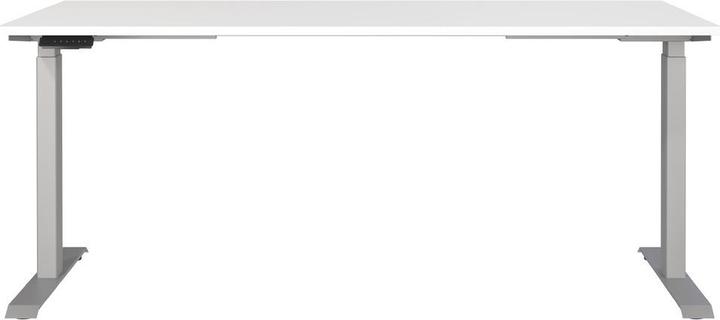 Produktbild Germania JET höhenverstellbarer Schreibtisch weiss rechteckig, T-Fuss-Gestell silber 180,0 x 80,0 cm (180 x 72 cm)
