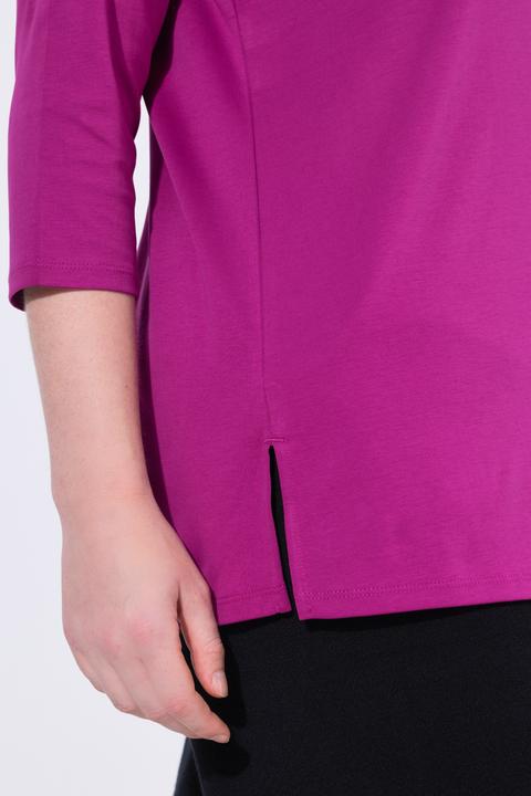 Produktbild Ulla Popken Shirt, Ziersteine, U-Boot-Ausschnitt, 3/4-Arm, Pima Cotton (50, 52)