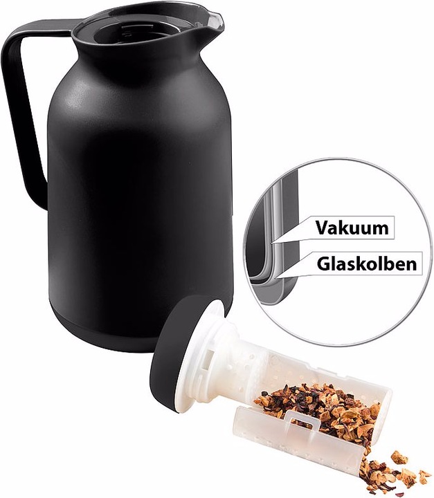 Immagine prodotto Rosenstein & Söhne Caraffa sottovuoto 2in1 per caffè e tè, con filtro per tè, 1 litro (1 l)