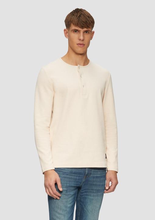 Produktbild S.Oliver T-Shirt Geripptes Langarmshirt mit Henley-Ausschnitt (XL)