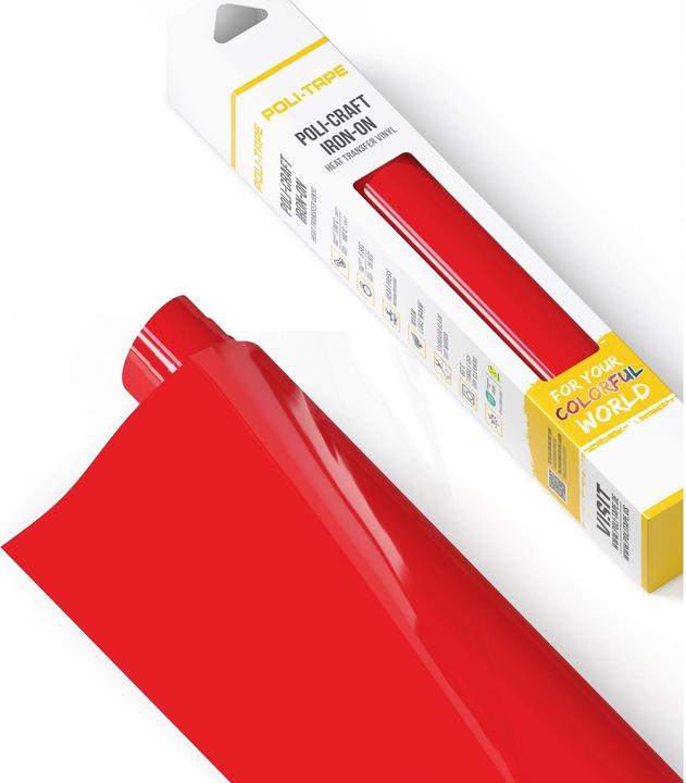Poli-tape Aufbügelfolie Poli-Flex turbo, 30.5 x 122 cm, Flammenrot