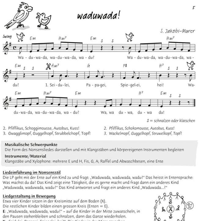 Produktbild Waduwada 36 pfiffige Lieder in Mundart und Hochdeutsch (Deutsch, Stephanie Jakobi-Murer, 2016)