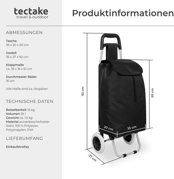 Produktbild tectake Einkaufstrolley