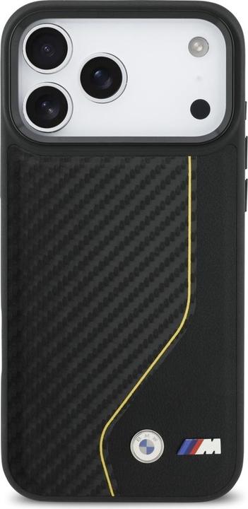 Actual product image BMW Case M Carbon Line & Logo MagSafe for iPhone 17 Pro Max yellow (Apple iPhone 17 Pro Max)