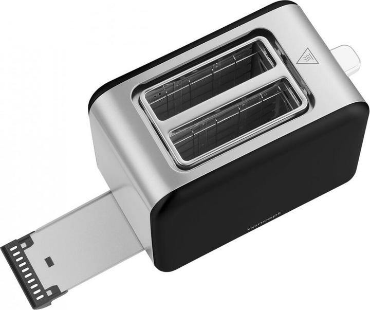 Actual product image Concept TE2050 2 slice(s) Black, Stainless steel