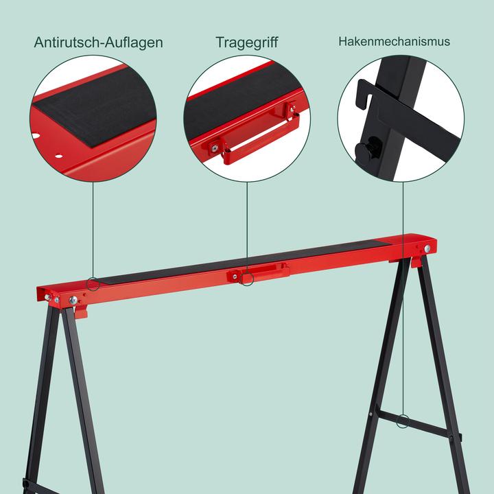 Immagine prodotto Relaxdays Klappbarer Arbeitsbock 100 kg 2er Set (100 cm, 49 cm)