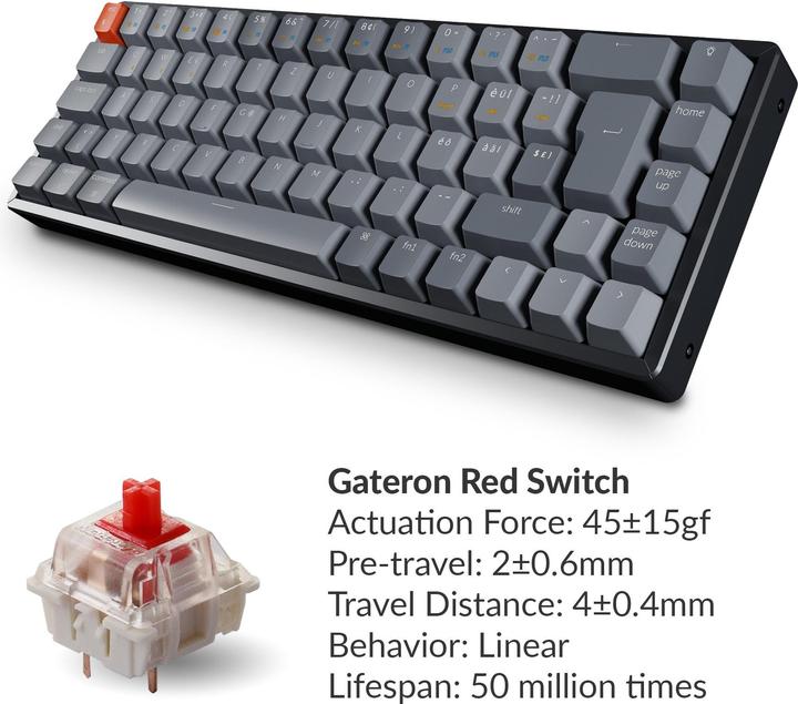 Image du produit Keychron K6 (CH, Filaire, Sans fil)