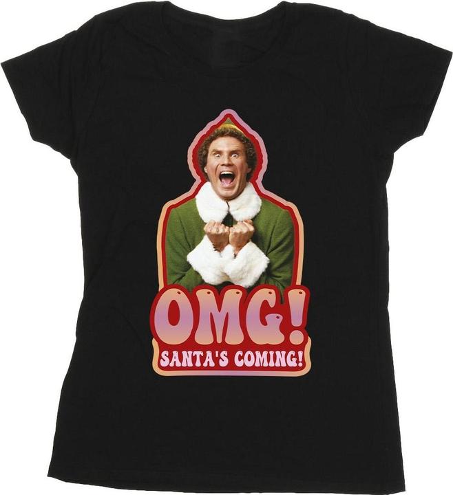Actual product image Elf Womens/Ladies Santa's Coming Cotton T-Shirt (L)