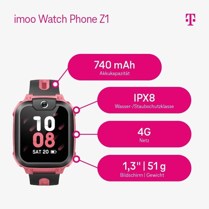 Actual product image Telekom imooo Z1 Childrens Smartwatch pink Modern (45 mm, 4G)