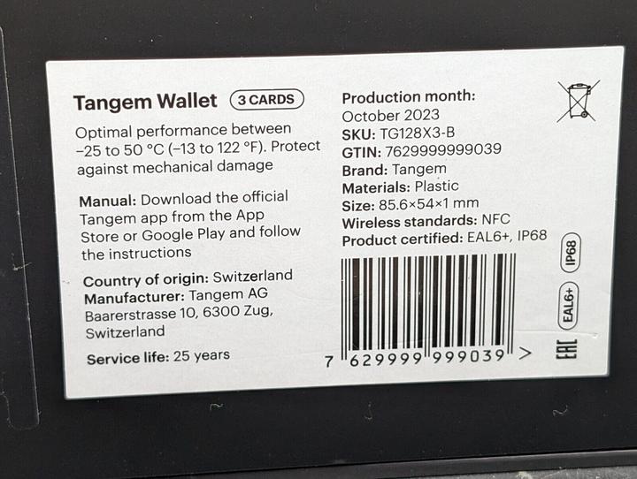 Produktbild Tangem 2.0 - 3 Card Set (Bitcoin, Weitere)