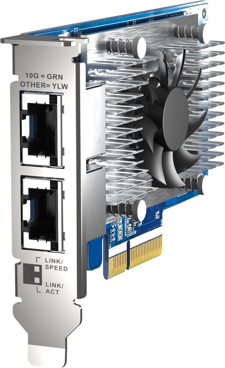Produktbild QNAP Dual-port 10GBASE-T, 10GbE, network expansion card, Intel X710 PCIe Gen3x4