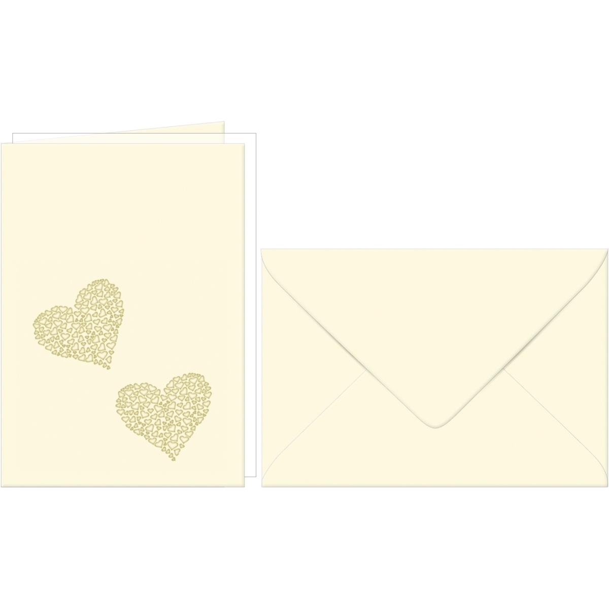 Thumbnail - Ursus, Grusskarte + Briefpapier, Blankokarte Herzen chamois (1 Stk.)