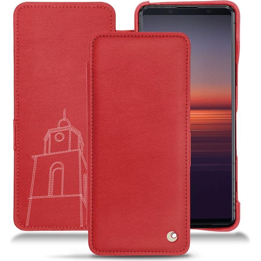 Noreve Lederschutzhülle horizontal (Sony Xperia 5 II), Smartphone Hülle, Rot