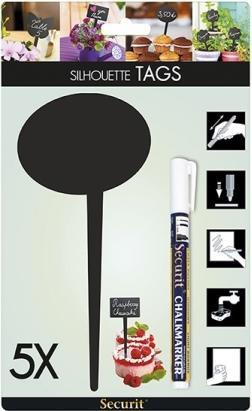 Immagine prodotto H.W. Larsen Skilt Securit Boble 18x8x0,3 cm 5 stk med Hvid tuschpen, 6 stk/krt