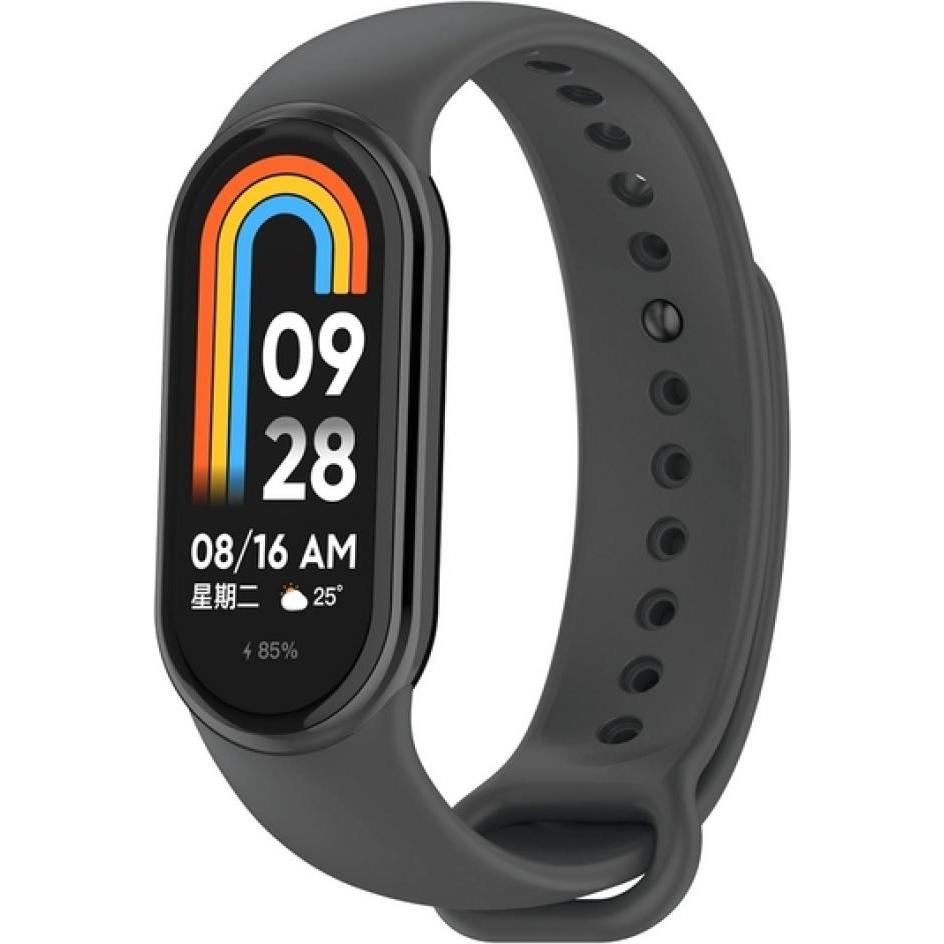 Screenguard Xiaomi Smart Band 8 Silicone Strap Ersatzarmband (Silikon), Uhrenarmband, Grau