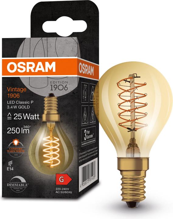 Image du produit Osram Année 1906 (E14, 3.40 W, 250 lm, 1 x, G)