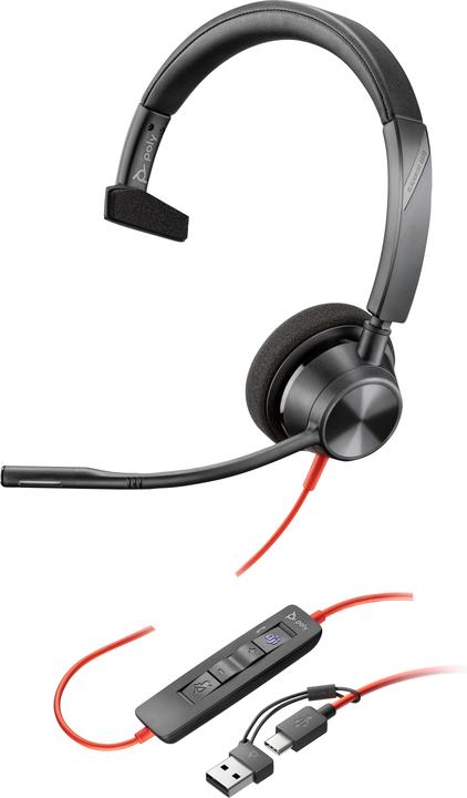 Produktbild Poly HP Blackwire 3310-M Microsoft Teams Certified USB-C Headset, 207 g (Kabelgebunden, USB-C)