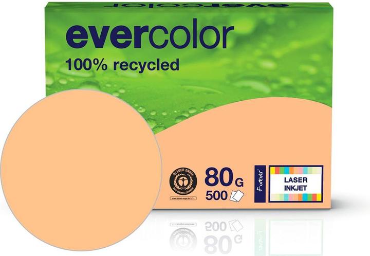 Produktbild Clairefontaine Recyclingpapier Evercolor lachs DIN A4 80 g/qm 500 Blatt (80 g/m², 500 x, A4)