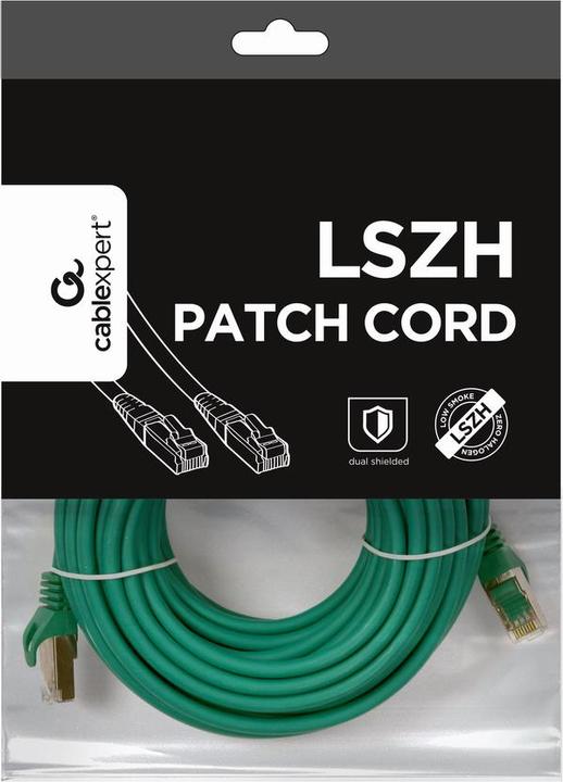 Image du produit Gembird PP6A-LSZHCU-G-10M cordon de brassage RJ45 (S/FTP, CAT6a, 10 m)