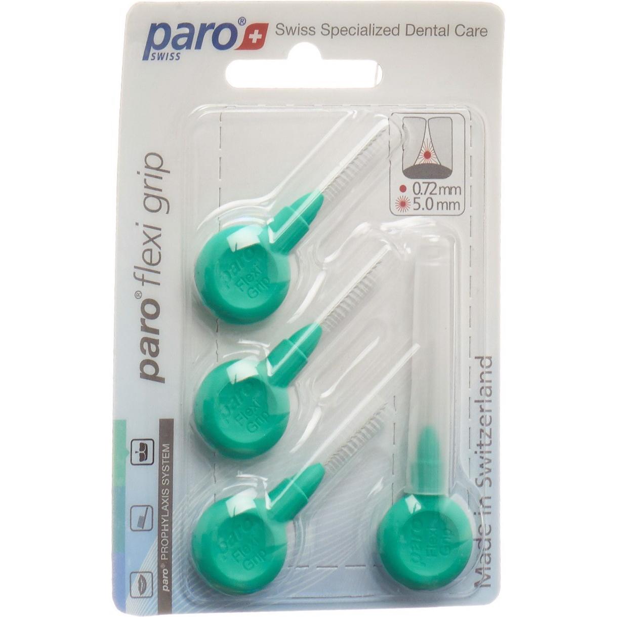 Paro, Interdentalbürste, Flexi Grip 5 mm mittel grün zylindrisch (4 x, 5 mm)