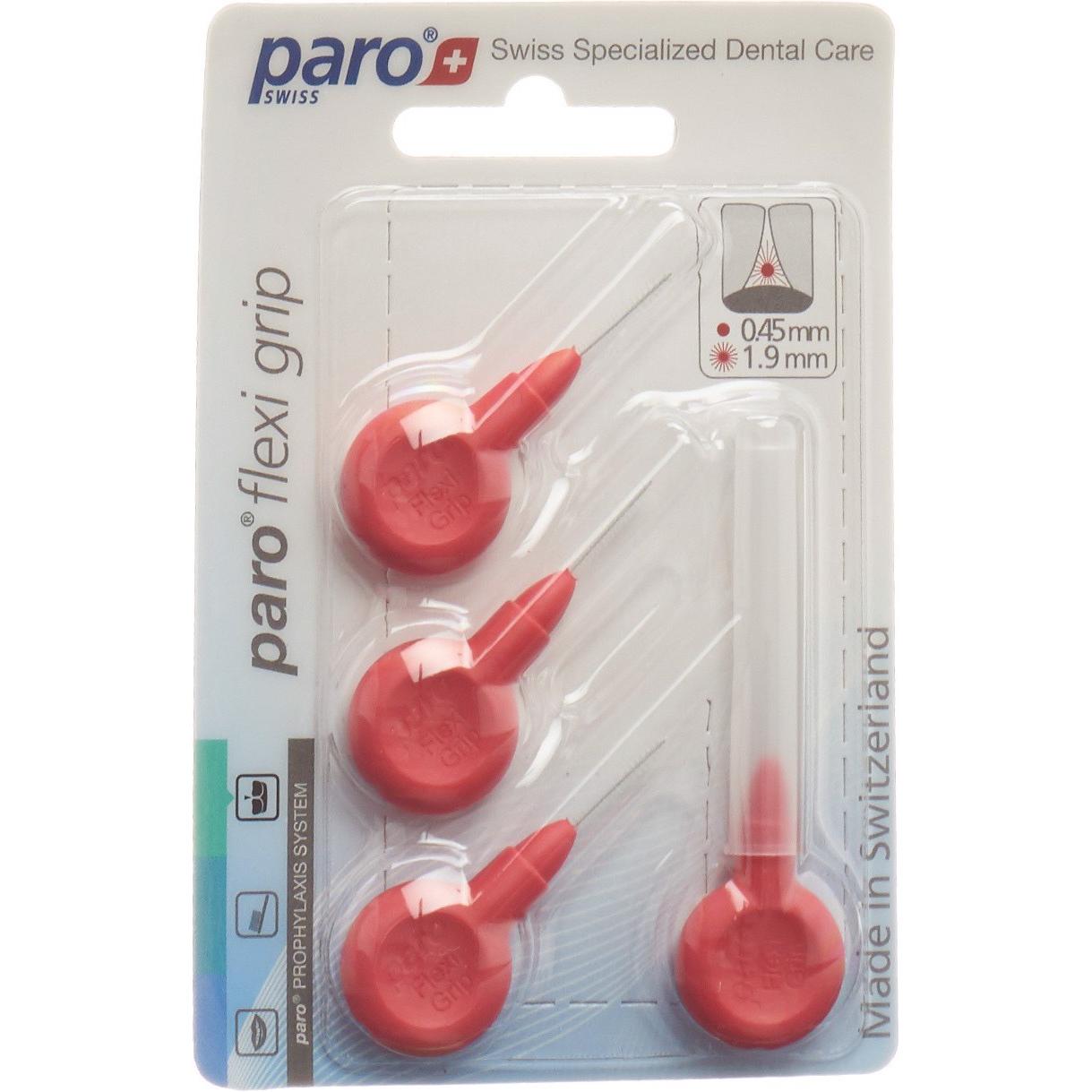 Paro, Interdentalbürste, Flexi Grip 1.9mm xxx-fine rot zylindrisch (4 x, 1.90 mm)