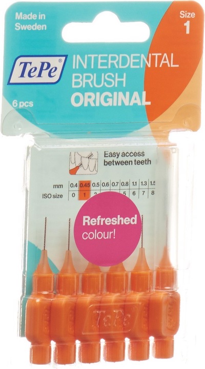 Produktbild TePe Interdental Brush 0.45mm orange (6 x, 0.45 mm)