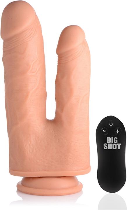 Actual product image Curve Toys 8" Double Shot Liquid Silicone Double Penetration Dildo 10X w/Tu