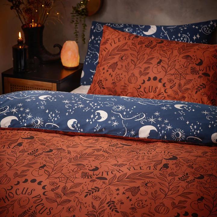 Actual product image Furn Witchy Vibes Reversible Halloween Duvet Cover Set (Duvet cover, 260 x 220 cm)