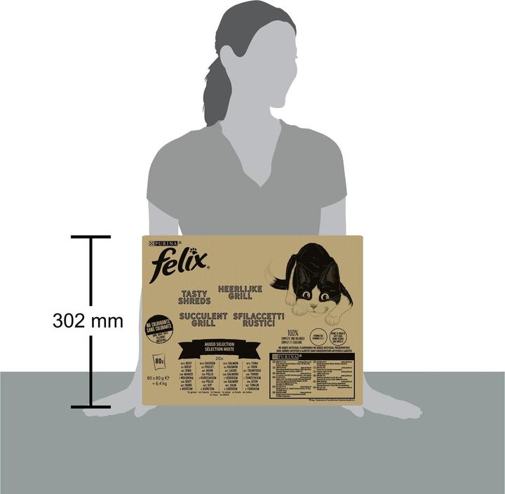 Actual product image Felix Tasty Shreds Mix (Adult, 80 pcs., 6400 g)