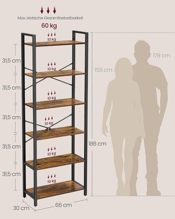 Actual product image Vasagle Havanna (66 x 30 x 186 cm)