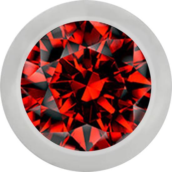 Produktbild Star Piercing Micro Kugel silber mit Kristall rot (Chirurgenstahl 316L, ohne Messing)