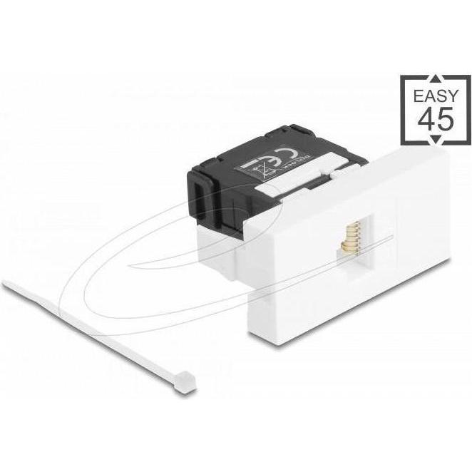 Delock Easy 45 RJ45 Buchse zu LSA Cat.6A 180° werkzeugfrei s (Netzwerk Kupplung), Netzwerk Zubehör