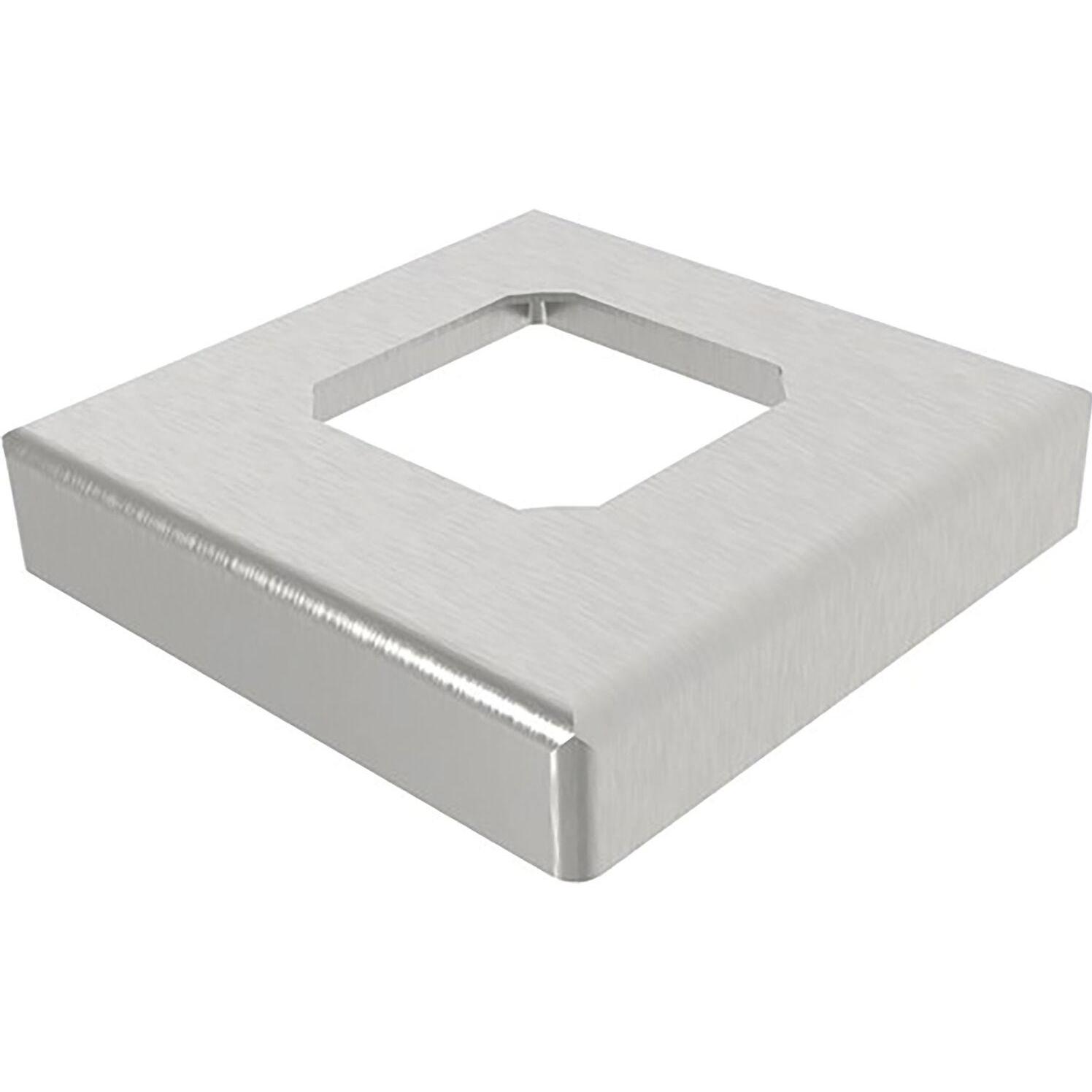 Economy, Baubeschläge + Holzverbinder, Abdeckkappe für Bodenanker / Halter für Glas, 108 x 108 mm,Edelstahl V4A (1 Stk.)