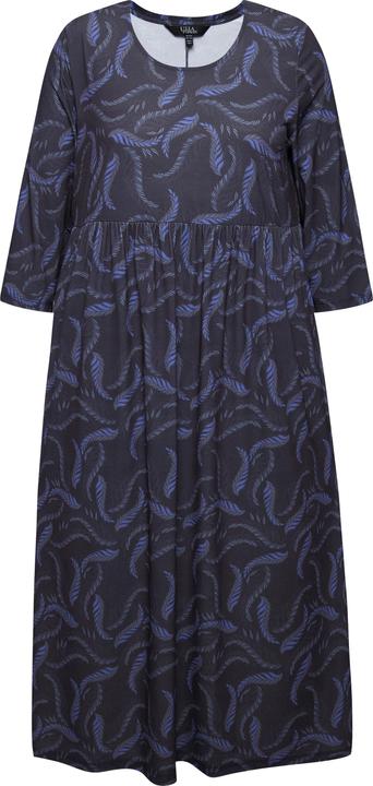 Actual product image Ulla Popken Matte Jersey Feather Print Empire Dress (62)