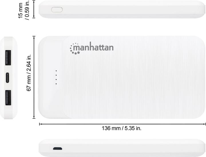Actual product image Manhattan Powerbank (10000 mAh, 5 W, 37 Wh)