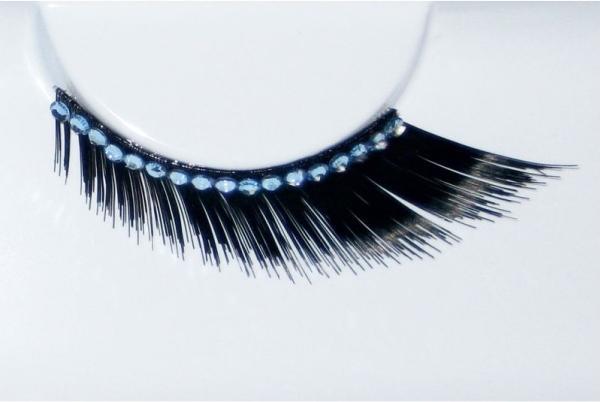 Actual product image Eulenspiegel Black standard with rhinestone band (Artificial eyelashes)