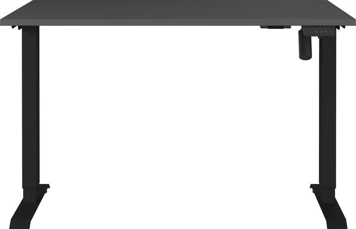 Actual product image Germania Boras height-adjustable desk graphite rectangular, C-foot frame black 120.0 x 80.0 (120 x 80 x 119 cm)