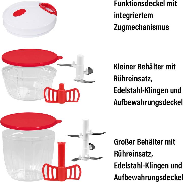Produktbild Stoneline Multi-Zerkleinerer-Set, 9-tlg., rot (900 ml)