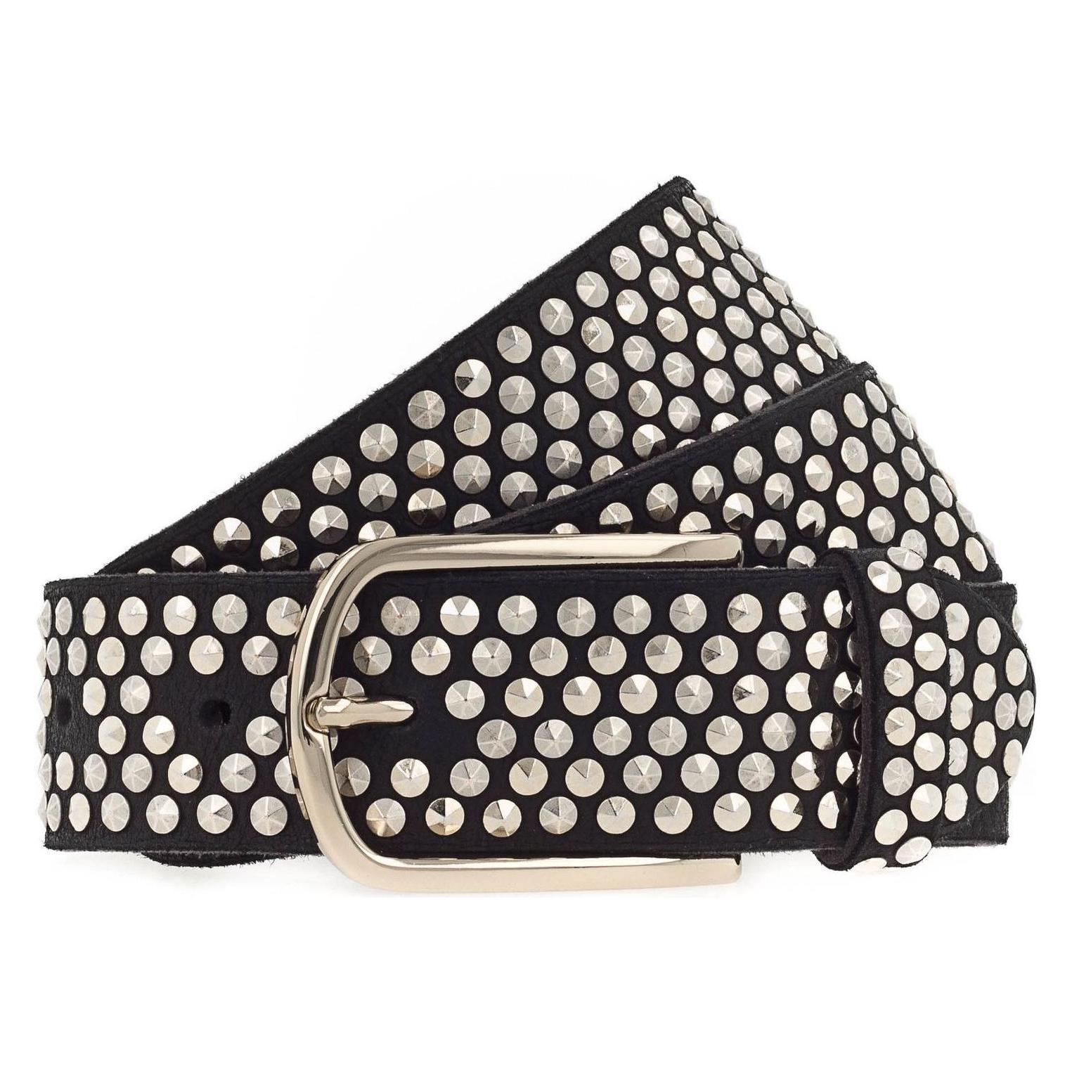 B.Belt, Damen, Gürtel, Nietengürtel Zoe Gold, Schwarz, (75)