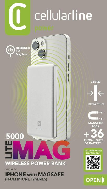 Actual product image Cellularline Cellular Line Power Bank 5000mAh MagSafe (5000 mAh, 20 W, 19.25 Wh)