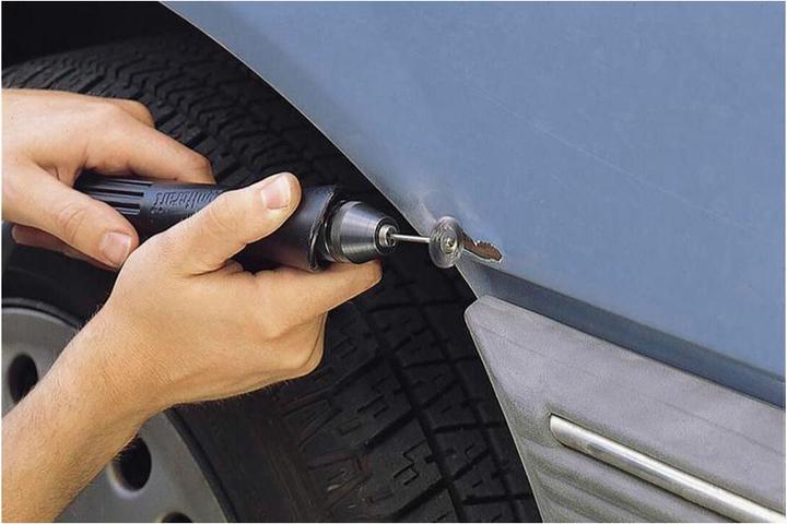 Actual product image wolfcraft 1 steel wire mini brush set 3 pcs.