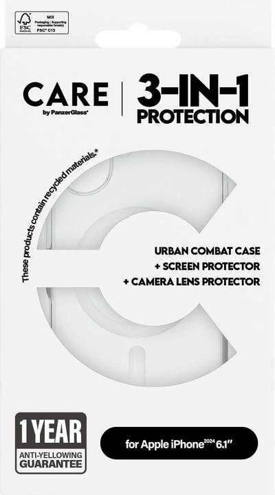 Productafbeelding PanzerGlass CARE vlaggenschip 3-in-1 bundel iPhone '24 6.1" (1 Pcs., Apple iPhone 16)