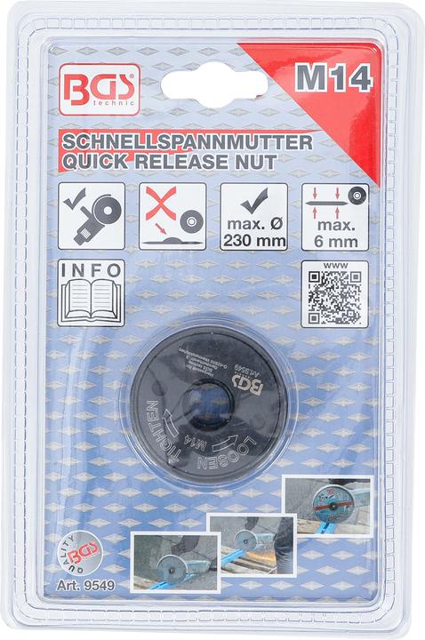Actual product image BGS Quick Release Nut for Angle Grinder M14