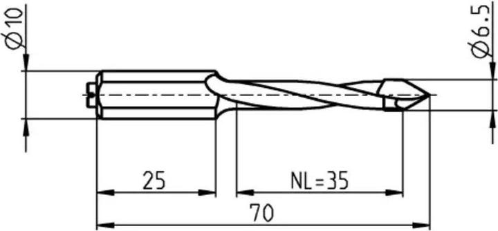 Actual product image Dusafix Durchgangsbohrer 6.5x70mm, L (6.5 millimetres)