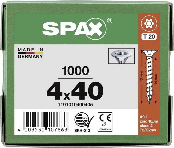 Produktbild Spax Senkmultikopf T-Star Plus T20 Vollgewinde Wirox (1000 Schrauben pro Stück)