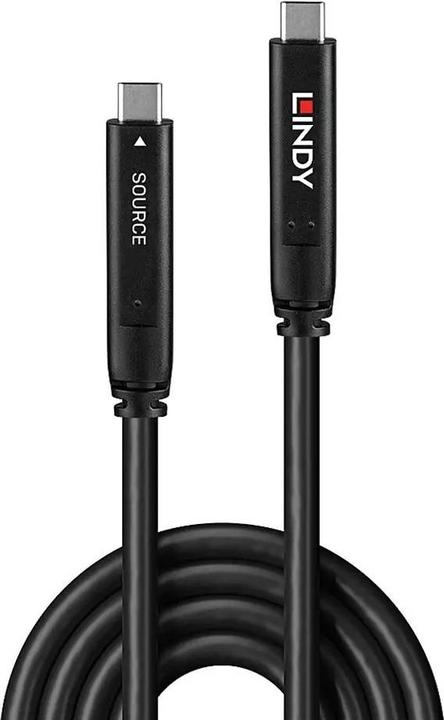 Actual product image Lindy 10m USB 3.2 Gen 2 & DP 1.4 Type C Hybrid Cable (10 m, USB 3.2 Gen 1, 60 W)