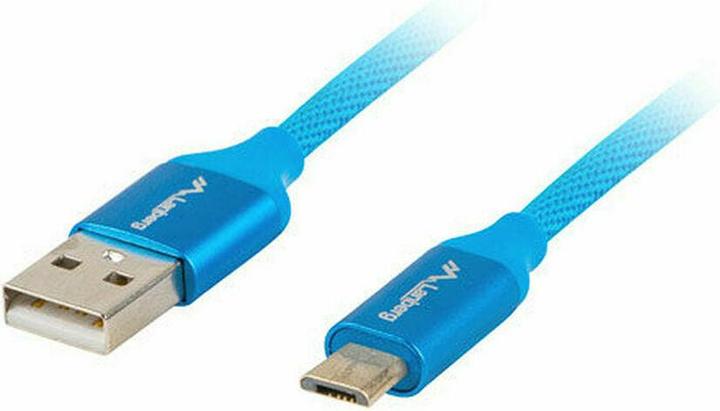 Actual product image Lanberg CA-USBM-20CU-0010-BL USB Cable 1 m 2.0 Micro USB A USB A Blue (1 m, USB 2.0)