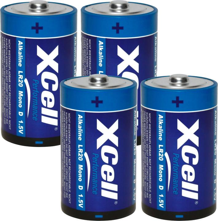 Produktbild XCell Batterie Typ D (Mono), LR20, Performance Alkaline, 1,5V, 4er Set (4 Stk., D)
